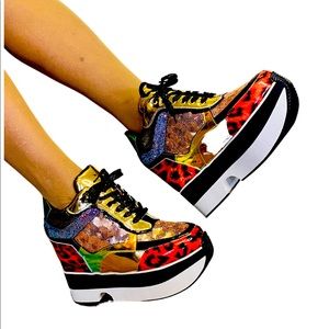 “Cris-Ann” multicolored Platform Sneakers